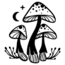 Mystical Mushrooms Illustration Sticker