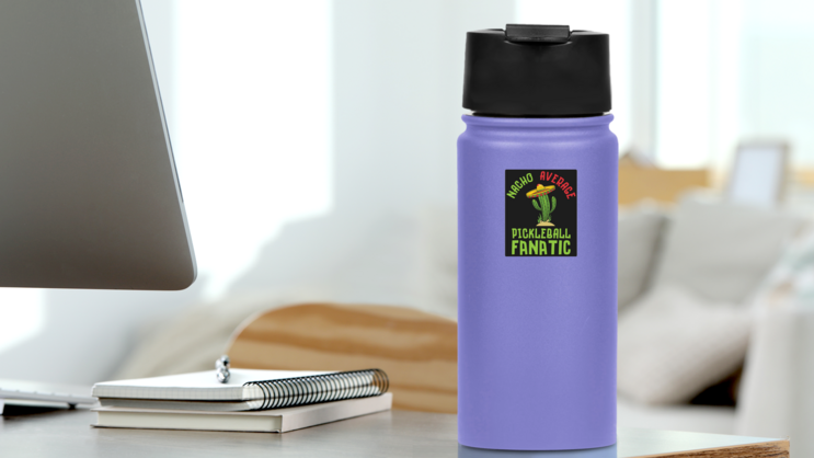 NAcho Average Pickleball Sticker on a Water Bottle (New) example