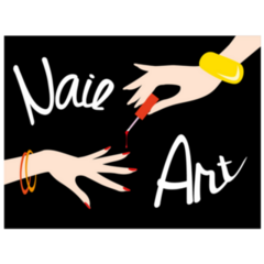 Nail Art Illustration On Black Sticker