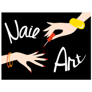 Nail Art Illustration On Black Sticker