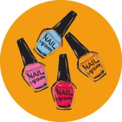Nail Polish Colorful Sketch Fashion Sticker