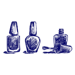 Nail Polish Doodle Style In Blue Sticker