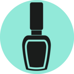 Nail Polish Icon On Teal Sticker