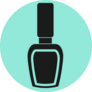 Nail Polish Icon On Teal Sticker