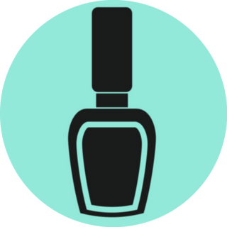 Nail Polish Icon On Teal Sticker