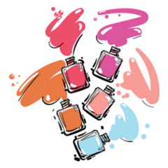 Nail Polish Jars Colorful Illustration Sticker