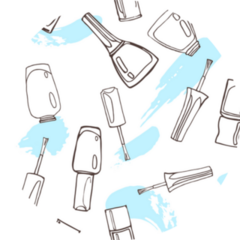 Nail Polish Line Drawing Pattern Sticker