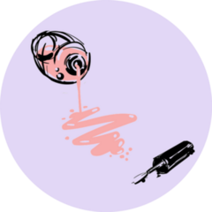 Nail Polish Pink Jar Sketched Sticker