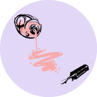 Nail Polish Pink Jar Sketched Sticker