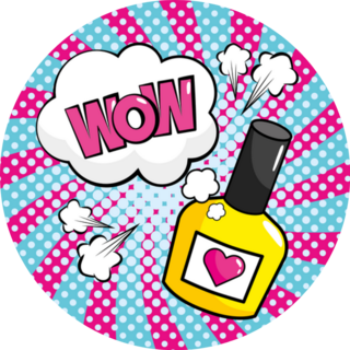 Nail Polish Pop Art Wow Sticker