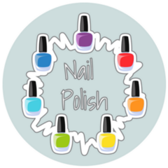 Nail Polish Vibrant Lettering Illustration Sticker