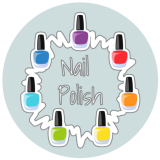 Nail Polish Vibrant Lettering Illustration Sticker