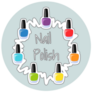 Nail Polish Vibrant Lettering Illustration Sticker