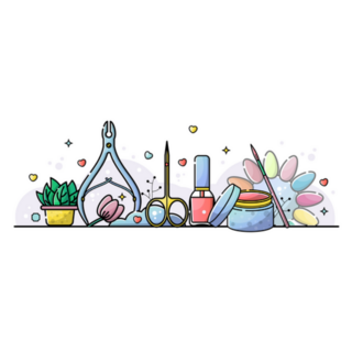 Nail Salon And Manicure Tools Sticker