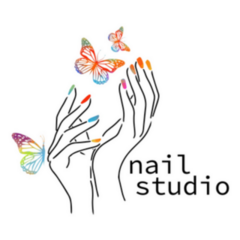 Nail Studio Butterfly Nail Polish Logo Sticker