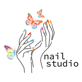 Nail Studio Butterfly Nail Polish Logo Sticker