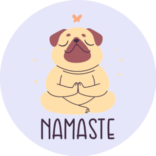 Namaste Pug Sticker