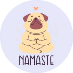 Namaste Pug Sticker