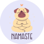 Namaste Pug Sticker