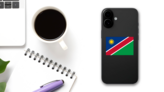 Namibia Flag Sticker on a Phone (New) example
