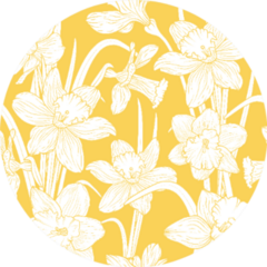 Narcissus Daffodils Seamless Spring Floral Pattern Sticker