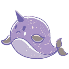 Narwhal Cute Purple Sticker