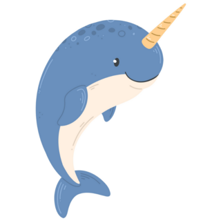 Narwhal In A Cute Cartoon Sticker