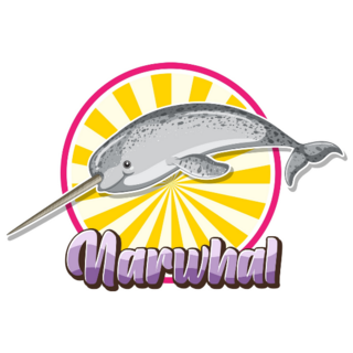 Narwhal Logo Cartoon Sticker