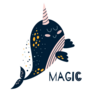 Narwhal Magic Lettering Sticker