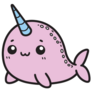 Narwhal Pink Cartoon Sticker