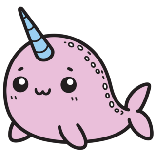Narwhal Pink Cartoon Sticker