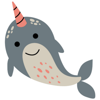 Narwhal Pink Horn Sticker