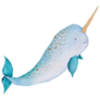 Narwhal Sea Animal Watercolor Sticker