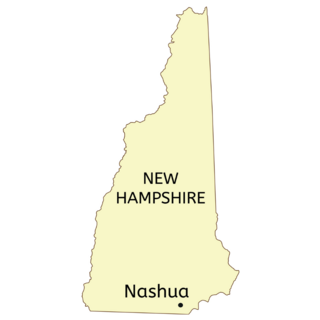 Nashua City Location On New Hampshire State Map Sticker