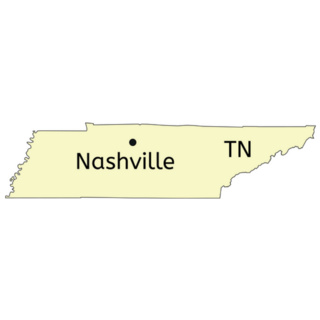 Nashville City Location On Tennessee Map Sticker