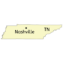 Nashville City Location On Tennessee Map Sticker