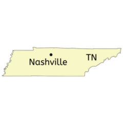 Nashville City Location On Tennessee Map Sticker