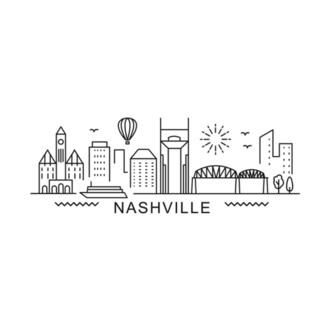 Nashville Minimal Style Skyline Sticker