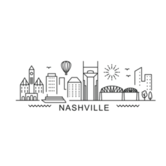 Nashville Minimal Style Skyline Sticker