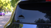 Nashville Tennessee. City Skyline Banner Sticker on a Rear Car Window (New) example