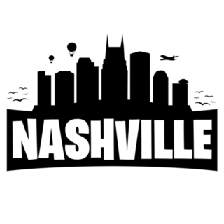 Nashville Tennessee. City Skyline Banner Sticker