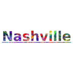 Nashville, Tennessee Colorful Typography Sticker