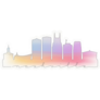 Nashville, Tennessee Rainbow Skyline Watercolor Sticker