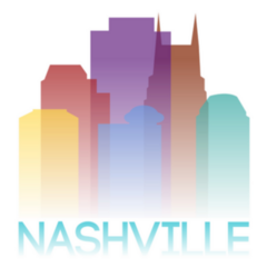 Nashville Tennessee Usa Icon Silhouette Gradient City Sticker