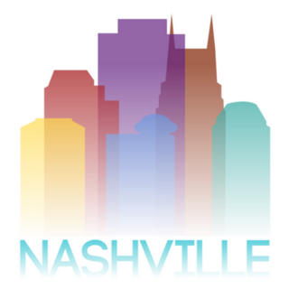 Nashville Tennessee Usa Icon Silhouette Gradient City Sticker