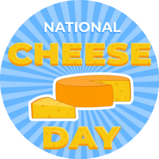 National Cheese Day Burst Background Sticker