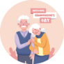 National Grandparents Day Illustration Pink Sticker