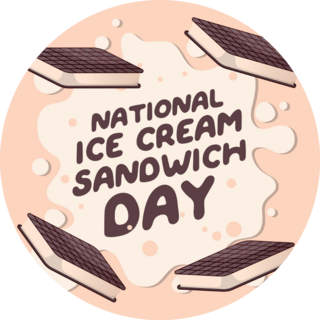 National Ice Cream Sandwich Day Cream Sticker