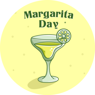 National Margarita Day Yellow Illustration Sticker