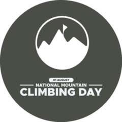 National Mountain Climbing Day Brown Sticker